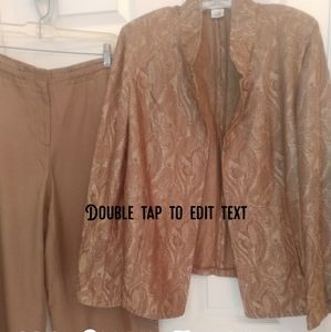 2pc silk Ellen Tracy pant set